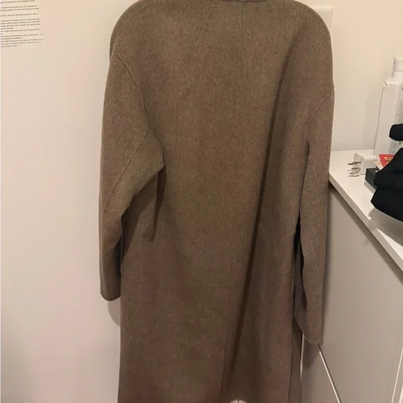 COS Women's Tan Double-Breasted wool blend Coat - Picture 3 of 4